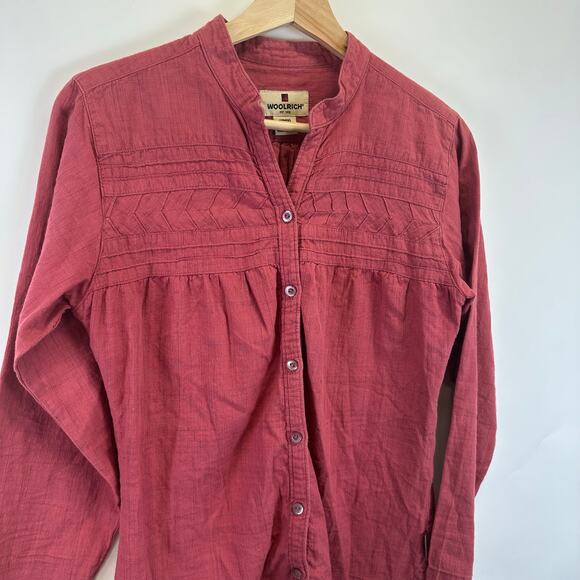 Woolrich Button Front Cotton Relaxed Long Sleeve Shirt Blouse Womens Size S - Picture 3 of 16